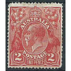 Australia 1922 SG63 2d Bright Rose-Scarlet Mounted Mint ... .