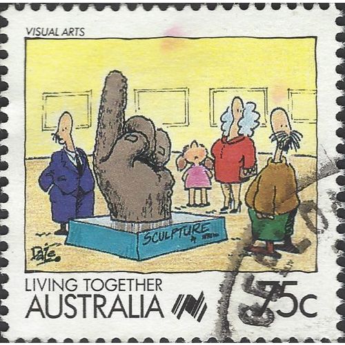 AUSTRALIA, Living Together, Visual Arts, yellow 1988, 75c, #2