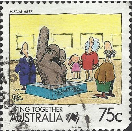 AUSTRALIA, Living Together, Visual Arts, yellow 1988, 75c, #3