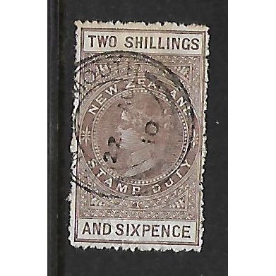 NEW ZEALAND 1882 2s.6d GREY BROWN SG F10 FINE USED
