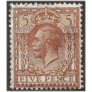 1924 SG425 5d Brown Wmk Block Cypher Fine Used . ..