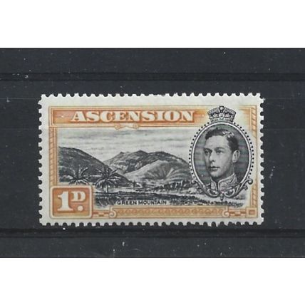 Ascension.SG39a 1d Green Mountain.Perfs Unchecked.Mounted Mint.Aug24a