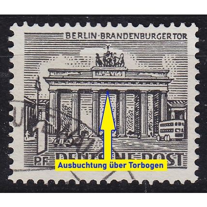 GERMANY BERLIN [1949] MiNr 0042 II ( O/used ) [01] Architektur Plattenfehler