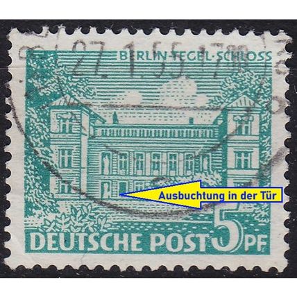 GERMANY BERLIN [1949] MiNr 0044 I ( O/used ) [04] Architektur Plattenfehler
