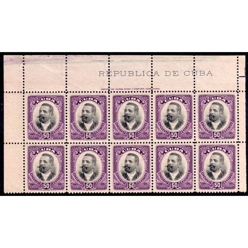 1907 Sg318 50c BLOCK OF 10 UN MOUNTED MINT