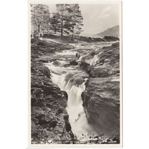 Salmon Leap at The Linn of Dee Braemar Aberdeenshire J B White RP Postcard 4994