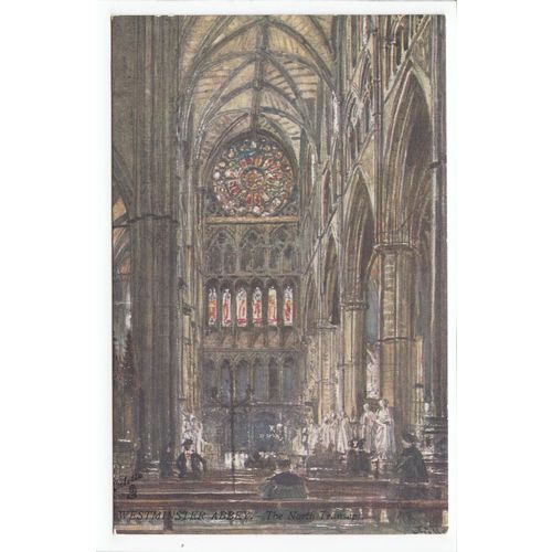 The North Transept Westminster Abbey London John Fulleylove Oilette Art Postcard