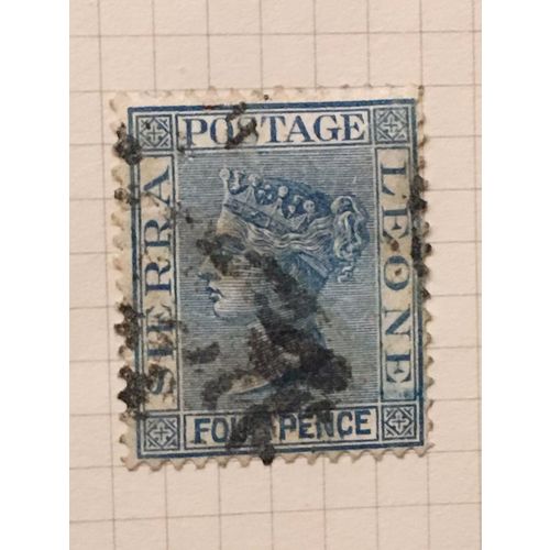 Sierra Leone QV 1883 4d Blue Used Stamp SG 26 postage queen victoria
