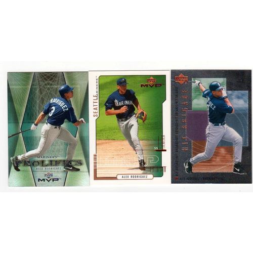 THREE 2000 Upper Deck Alex Rodriguez cards #P6 Prolifics , #H3 Hit, #104 MVP