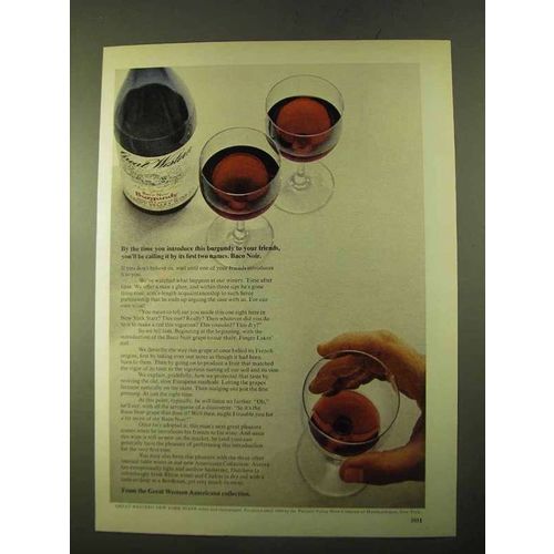 1970 Great Western Baco Noir Burgundy Wine Ad
