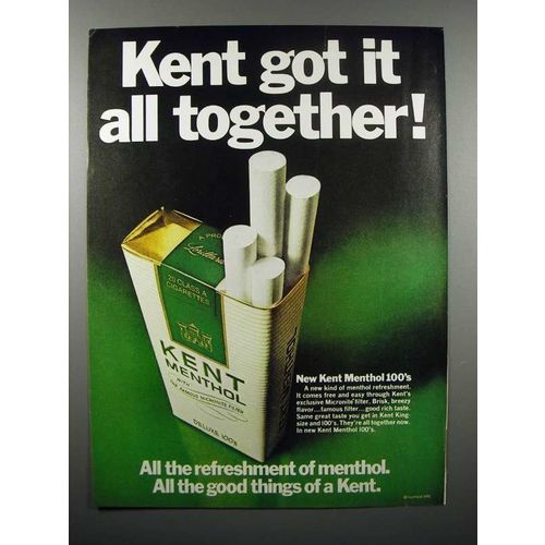 1970 Kent Menthol 100's Cigarette Ad - All Together