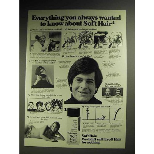 1972 Brylcreem Soft Hair Dry Spray Ad - Wanted to Know
