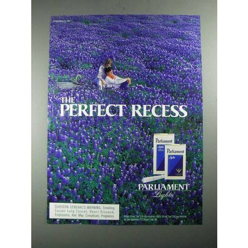 1987 Parliament Lights Cigarettes Ad - The Perfect Recess - Field of Flowers