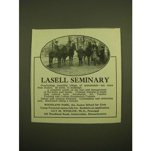 1924 Lasell Seminary Ad - Horseback riding