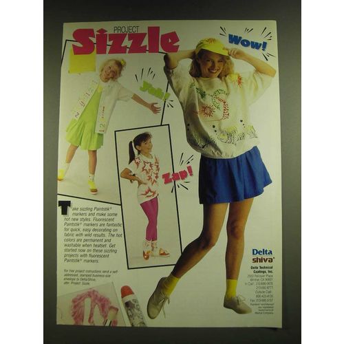 1990 Delta Shiva Fluorescent Paintstik Markers Ad - Project Sizzle