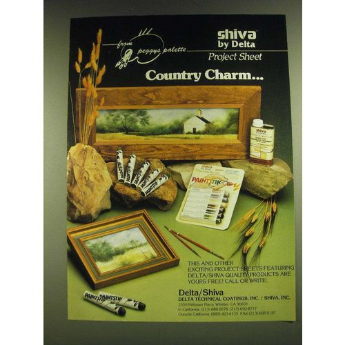 1990 Delta Shiva Paintstiks Ad - From Peggys Palette Country Charm