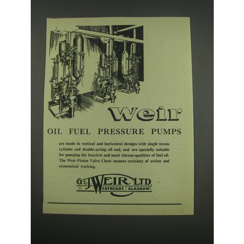 1957 Weir Oil Fuel Pressure Pumps Ad - Weir Oil Fuel Pressure pumps