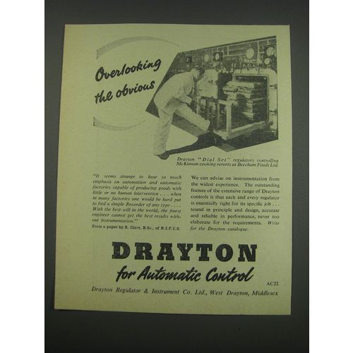 1957 Drayton Dial Set Regulators Ad - Overlooking the obvious