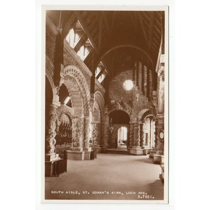 South Aisle St Conan's Kirk Loch Awe RP Postcard 7931