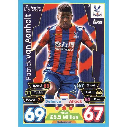 Match Attax 2017/2018 93 Patrick Van Aanholt Crystal Palace