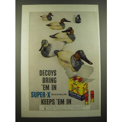 1959 Western Super-X Magnum Shotgun Shells Ad - Decoys bring 'em in