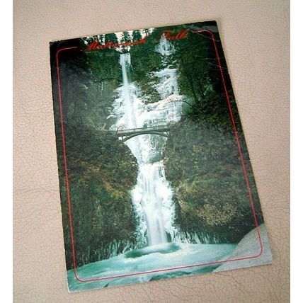 MULTNOMAH FALLS IN WINTER DRESS - OREGON - POSTCARD ~