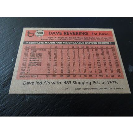1981 Topps Card # 587 Jeff Newman Very Good-Excellent (4) Oakland Athletics