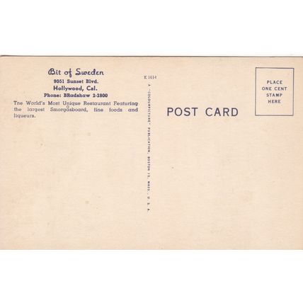Los Angeles - Lot of 6 - Linen Era Postcards - Hollywood, Restaurants, NBC