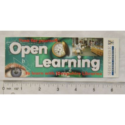 Vintage bookmark - Open Learning, Shropshire Libraries