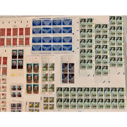 US 22c Stamp Lot Plate Blocks Strips MNHOG Celebrities Olympics Love Navajo Art