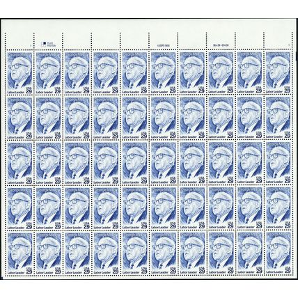 George Meany’s Sheet of Fifty 29 Cent Postage Stamps Scott 2848