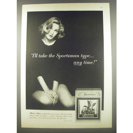 1956 Richard Hudnut Sportsman Shaving Lotion Advertisement