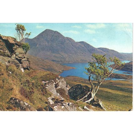 Vintage Scotland Postcard 1969 - Cul Beg and Loch Lurgain, Ross-shire, Scotland