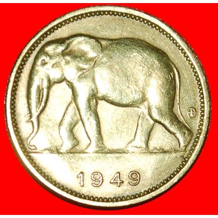 SOUTH AFRICA ELEPHANT 1944-1949: BELGIAN CONGO★1 FRANC 1949★LOW START★NO RESERVE