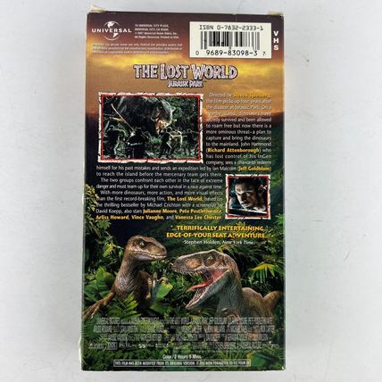 The Lost World: Jurassic Park VHS Video Tape 1997