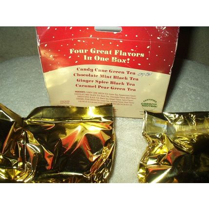 holiday house tea sampler 4 flavors of black & green tea 72 bags best by 6/25