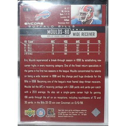 1999 Upper Deck Encore ERIC MOULDS (Bills) #19