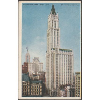 Woolworth Building, New York City, 1938 - Irving Underhill Postcard