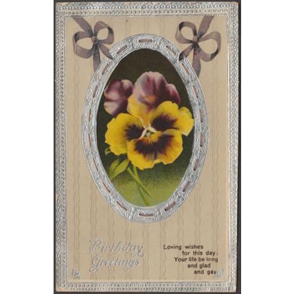 Birthday Greetings, c.1910 - Embossed Postcard
