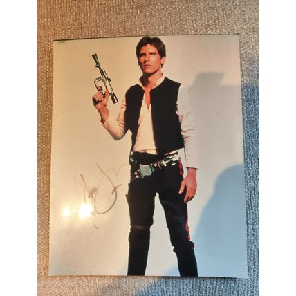 Genuine, Signed, 8"x10", Photo by/of Harrison Ford (Han Solo - Star Wars) + COA