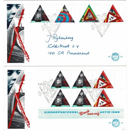 NETHERLANDS NEDERLAND 1985 ROAD SAFETY SET OF 4 & MINISHEET 2 x FIRST DAY COVERS