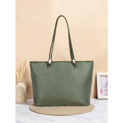 Women Vegan Leather Top Handle Shoulder Purses and Handbags Green