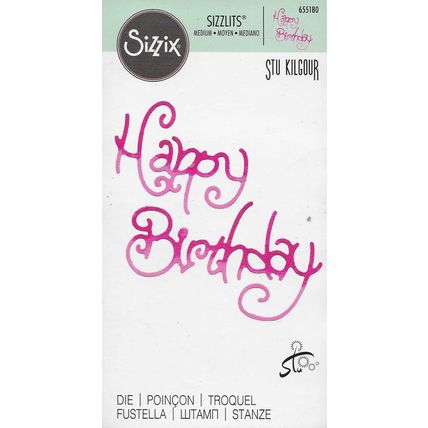 Sizzix Sizzlits. Happy Birthday Die. Die Cutting Cardmaking Scrapbooking Crafts