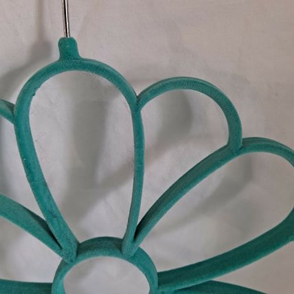 TEAL FLOWER SCARF HANGER Belt Tie Velvet Holder Closet Organizer Storage Necktie