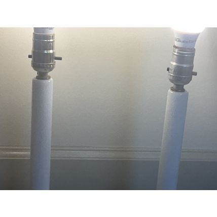 Lot of 2 Vintage Milk Glass Lamps