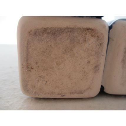 Cornish Lamorna Pottery desk tidy, blue colourway