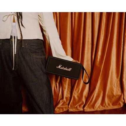 Marshall Middleton Portable Bluetooth Speaker, Black and Brass