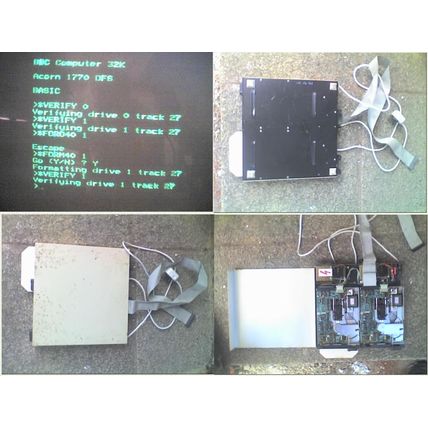 CUMANA External DUAL 5 1/4" 40 T SS FLOPPY DISC DRIVE for BBC Micro - WORKING
