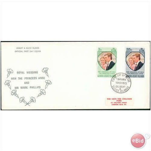 Gilbert & Ellice Islands FDC 1973 - SG 221-222 - Royal Wedding