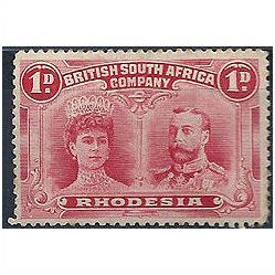 Rhodesia 1910 SG123 1d Bright Carmine Mounted Mint